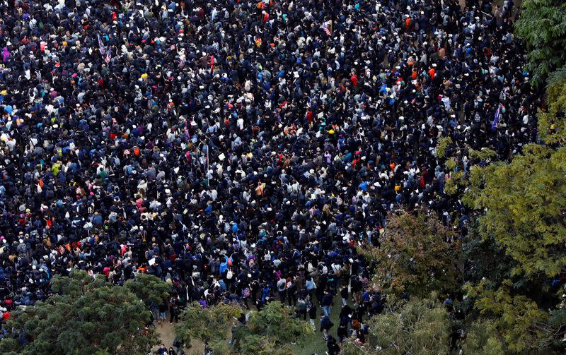 Protesters march for human rights in Hong Kong