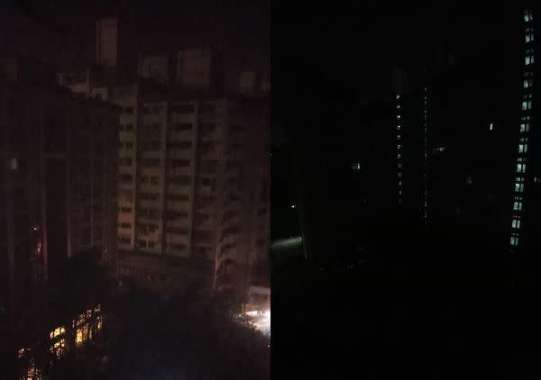 新北市林口區，晚間九點多突然無預警大停電。（圖／翻攝自臉書社團）