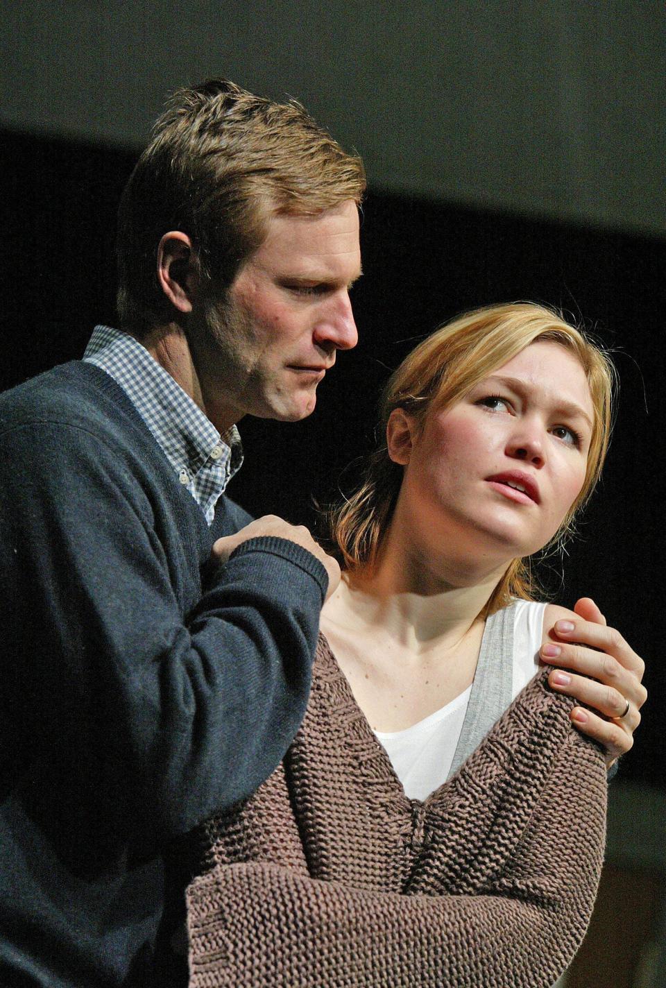 Stiles and Aaron Eckhart in the 2005 West End production of ‘Oleanna'Alastair Muir/REX