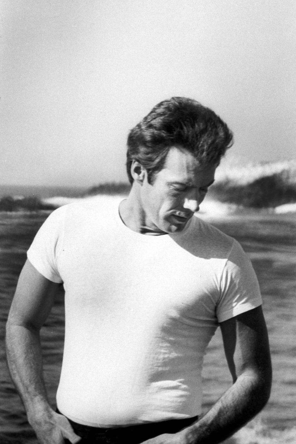 <p>Clint Eastwood at the seashore in 1967. </p>