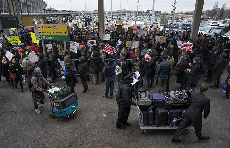 Protests at JFK over travel ban