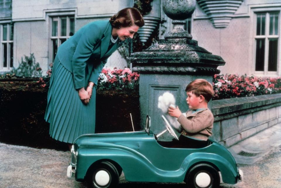 Princess Elizabeth and Prince Charles at Balmoral (Corbis via Getty Images)