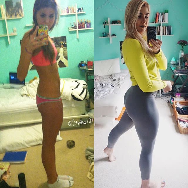 glutes exercises before and after