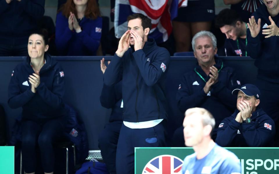 After winning his first match, Andy Murray was rested in favour of Kyle Edmund against Kazakhstan - REUTERS