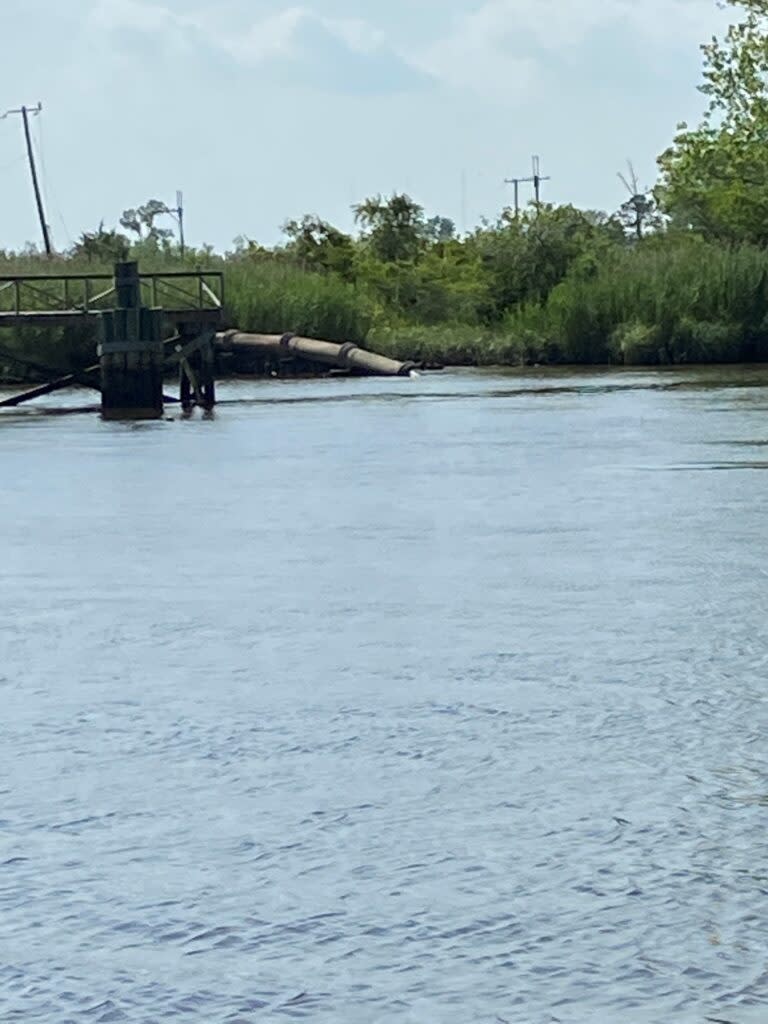 a pipe discharges into the Cape Fear River