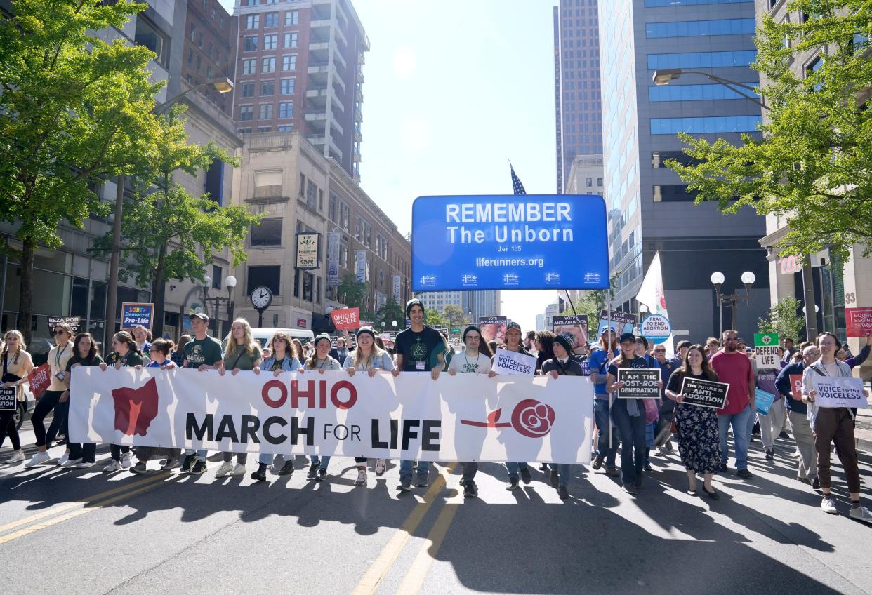 Thousands marched down High Street in downtown Columbus during the first Ohio March for Life last October. They cheered about an end to abortion in the state, but Republican lawmakers have not passed any new legislation to end the procedure here.