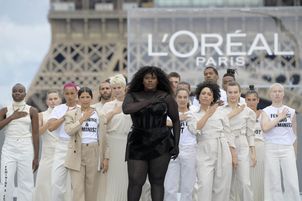 PARIS, FRANCE - OCTOBER 03: Yseult walks the runway during 