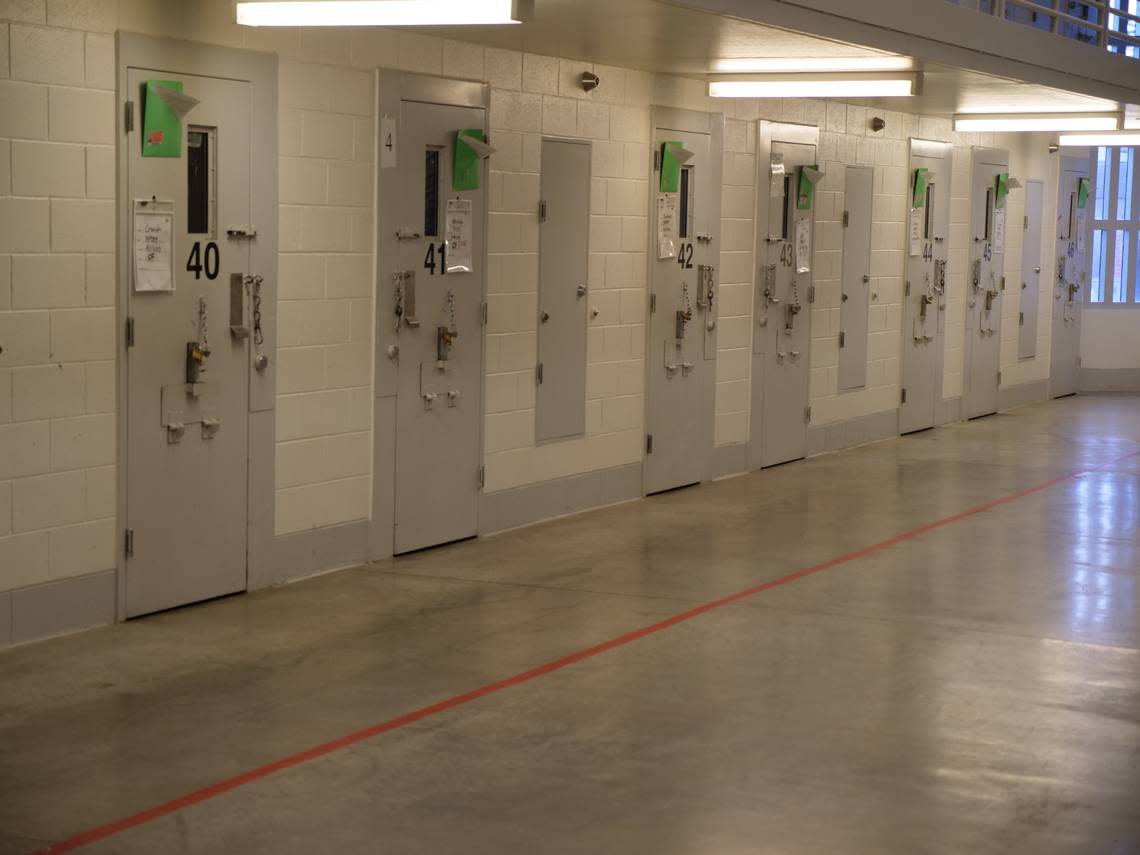 Idaho’s death row in the J Block at the Idaho Maximum Security Institution near Kuna. The execution chamber for lethal injection executions take place in nearby F Block. Courtesy Idaho Department of Correction