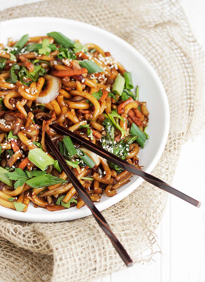Spicy Udon and Vegetable Stir Fry