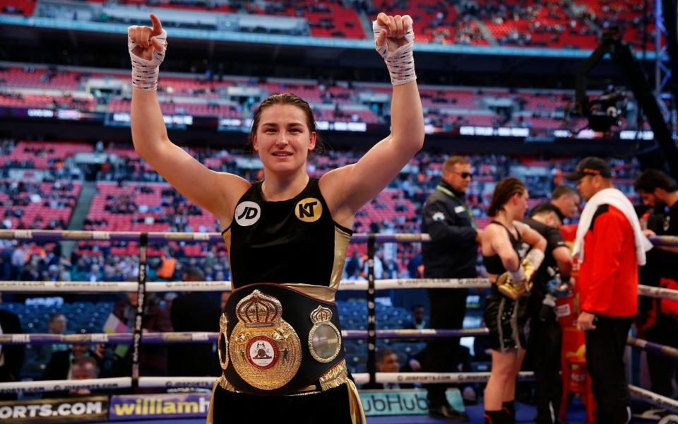 Katie Taylor celebrates - Credit: REUTERS