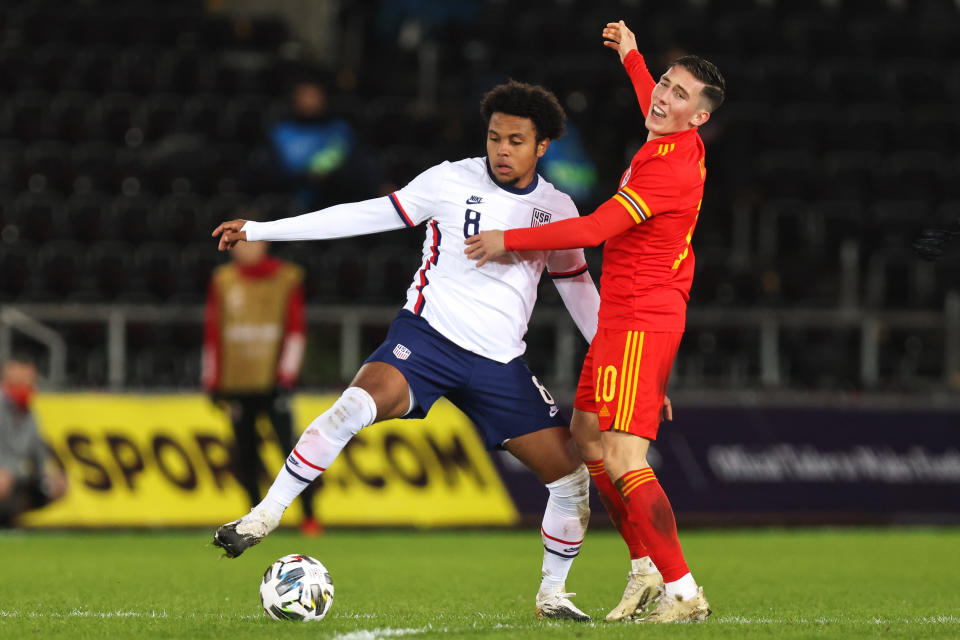 Weston McKennie (8) may be the USMNT's captain-in-waiting. (Photo by Matthew Ashton - AMA/Getty Images)