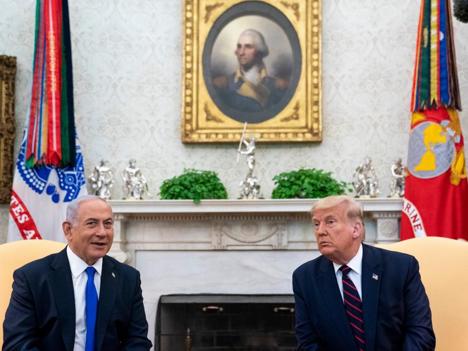 Trump with Israeli Prime Minister Benjamin Netanyahu in 2020.