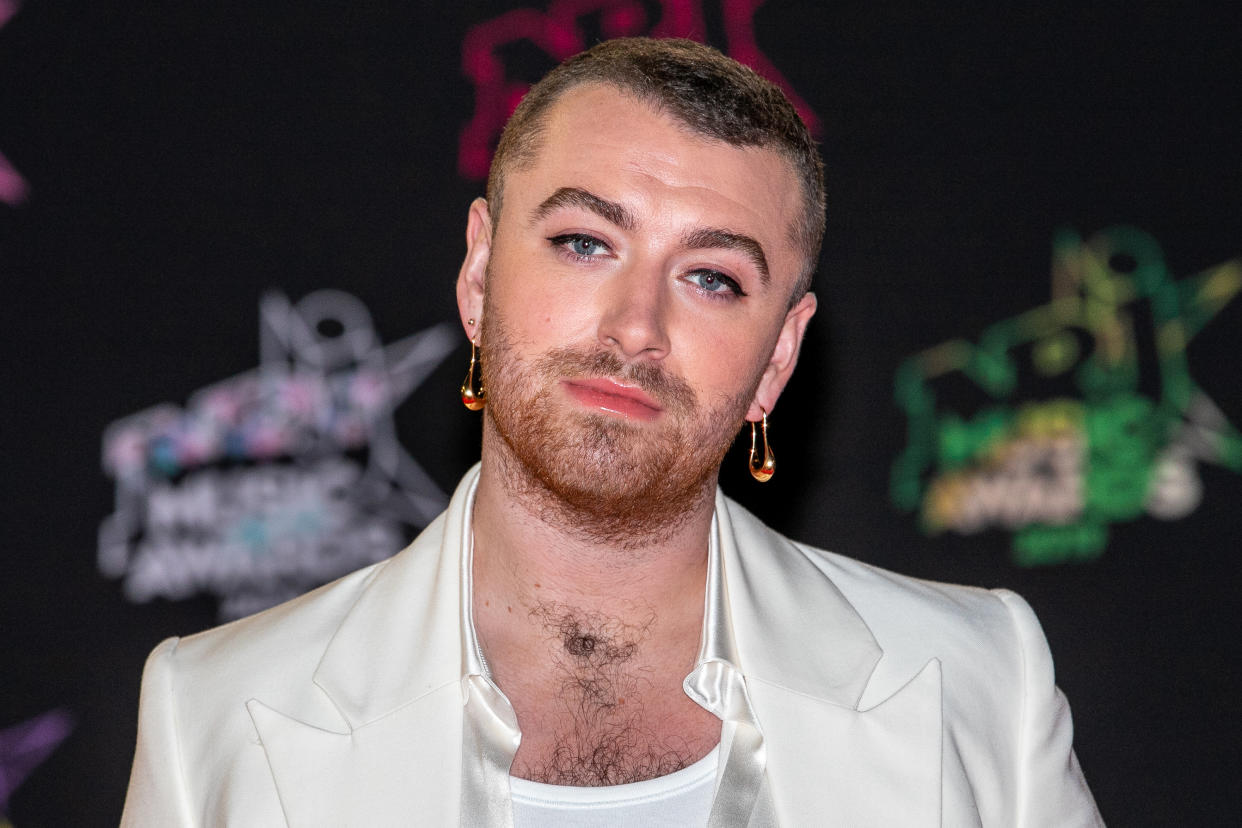 CANNES, FRANCE - NOVEMBER 09: Singer Sam Smith attends the 21st NRJ Music Awards At Palais des Festivals on November 09, 2019 in Cannes, France. (Photo by Marc Piasecki/WireImage)