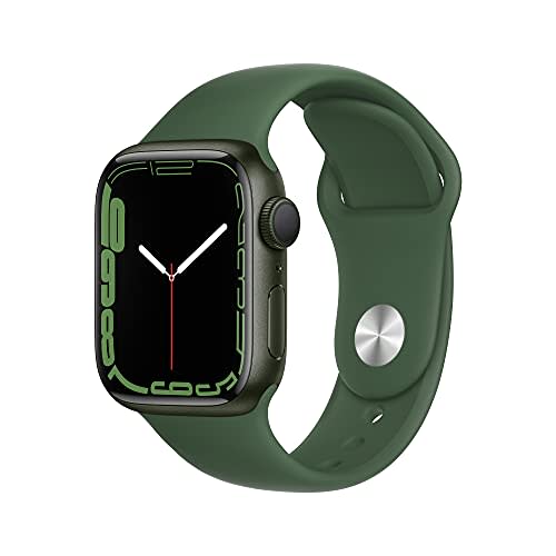 Apple Watch Series&#xa0;7 [GPS 41mm] Smart Watch w/ Green Aluminum Case with Clover Sport Band. Fitn&#x002026;