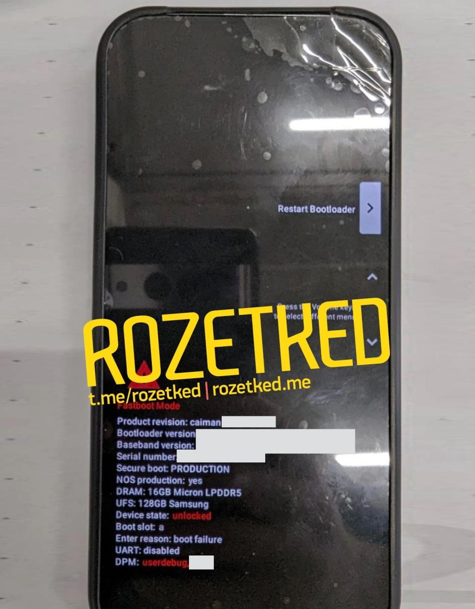 Google Pixel 9 Pro boot menu leak