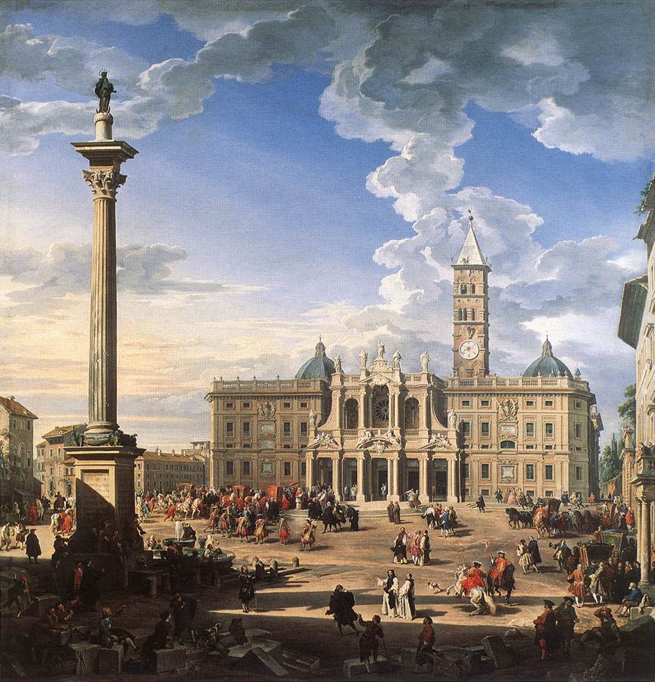 Giovanni Paolo Panini, "The Piazza and Church of Santa Maria Maggiore," 1744, oil on canvas