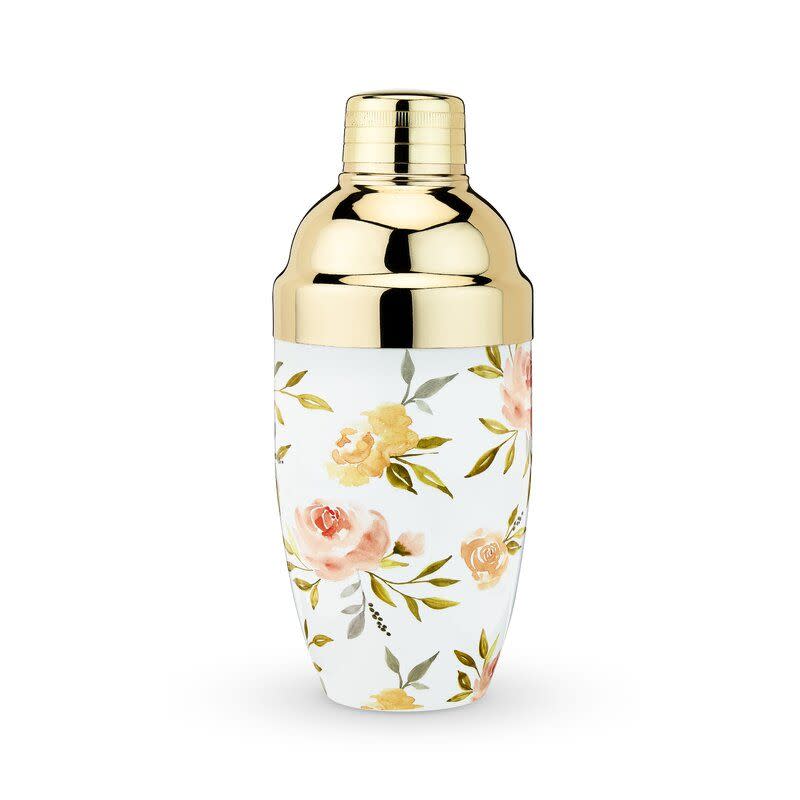 Watercolor Floral Cocktail Shaker