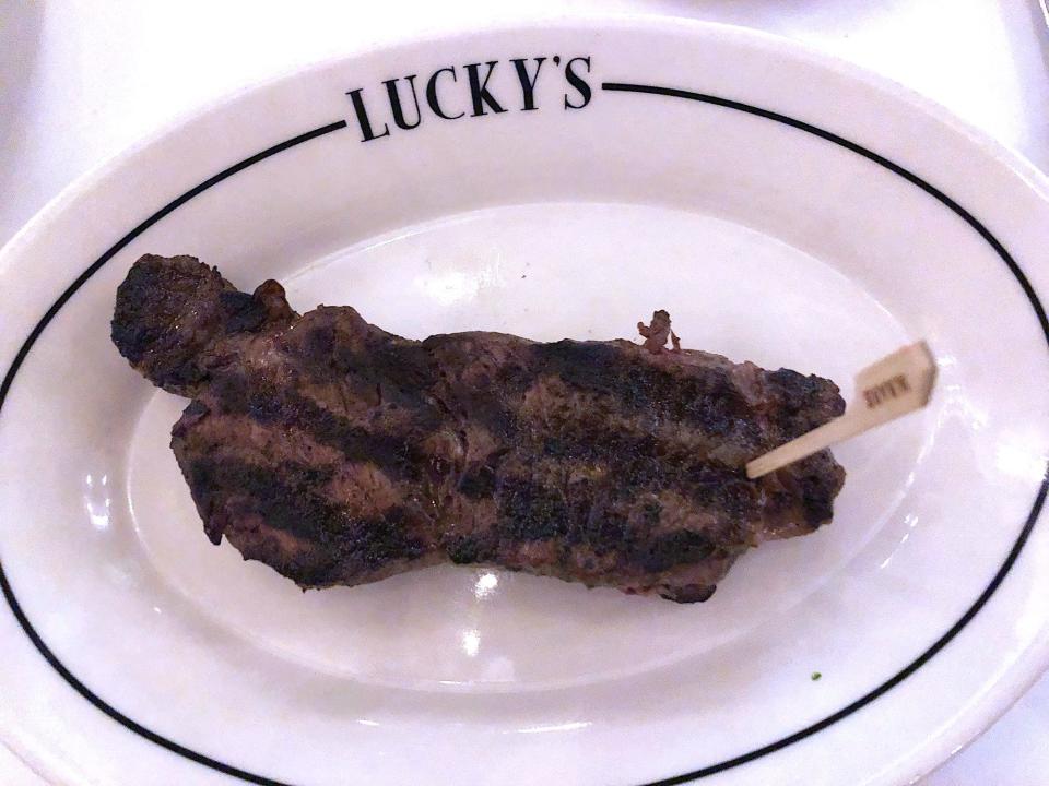 New York strip steak at Lucky's