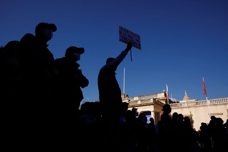 Protest against current and upcoming COVID-19 restrictions in Valletta