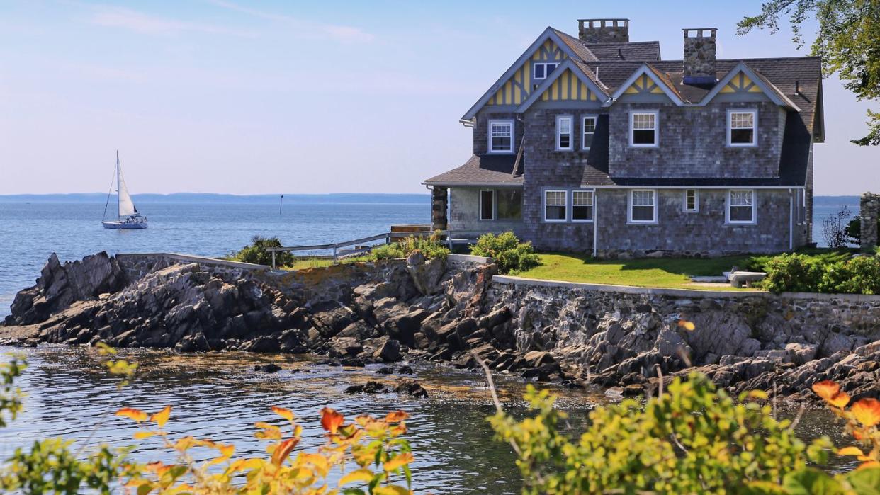 Luxury Waterfront House, Kennebunkport, Maine, New England, USA.