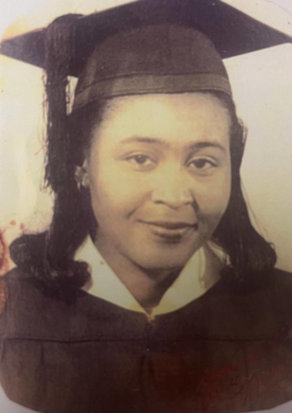 A graduation picture of Nancy Dawkins.