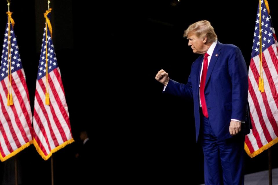 PHOTO: Republican presidential candidate and former President Donald Trump attends a rally in Reno, Nevada, Dec. 17, 2023.  (Carlos Barria/Reuters, FILE)