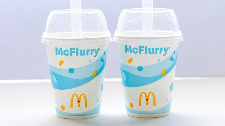 Two McFlurries on white table