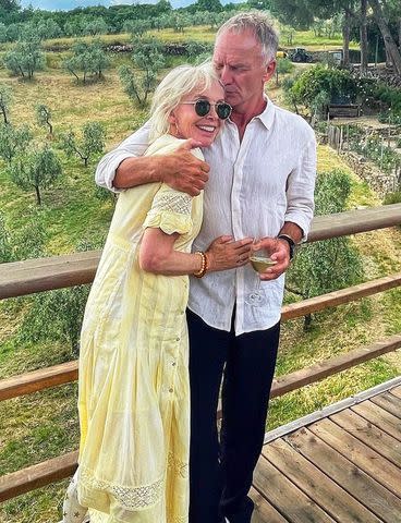 <p>Trudie Styler/Instagram</p> Trudie Styler and Sting in Tuscany