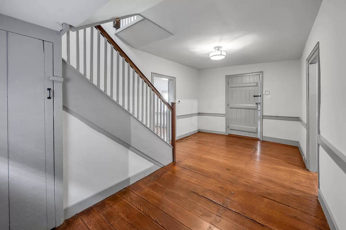 The view of the front door and entryway into the Rankin House, a historic home now up for sale in Lexington located at 317 South Mill St. Photos shared with permission from the seller.