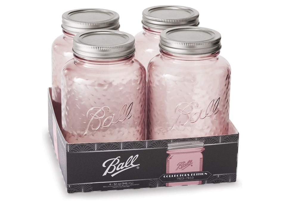 Ball Jar Rose Vintage Regular Mouth Pint Canning Jars. (PHOTO: Amazon)