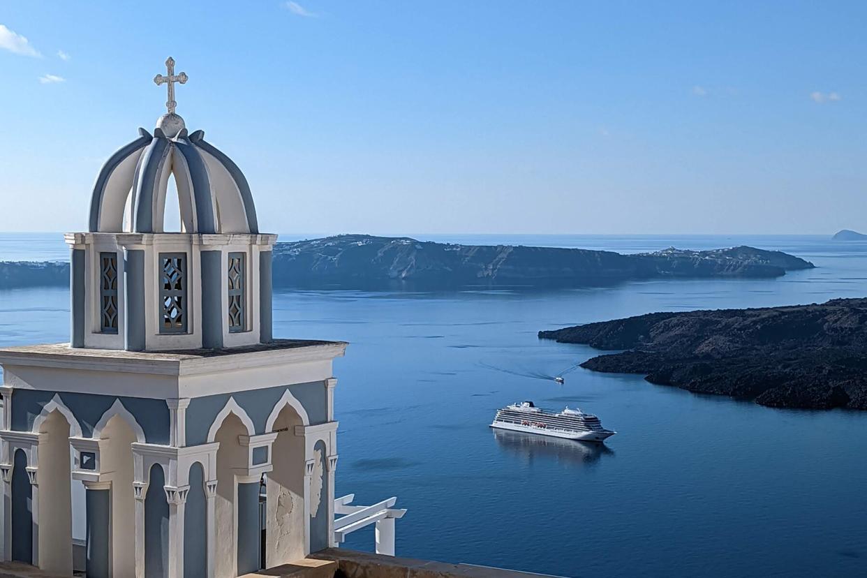 Exterior of the Viking Venus ship in the Mediterranean