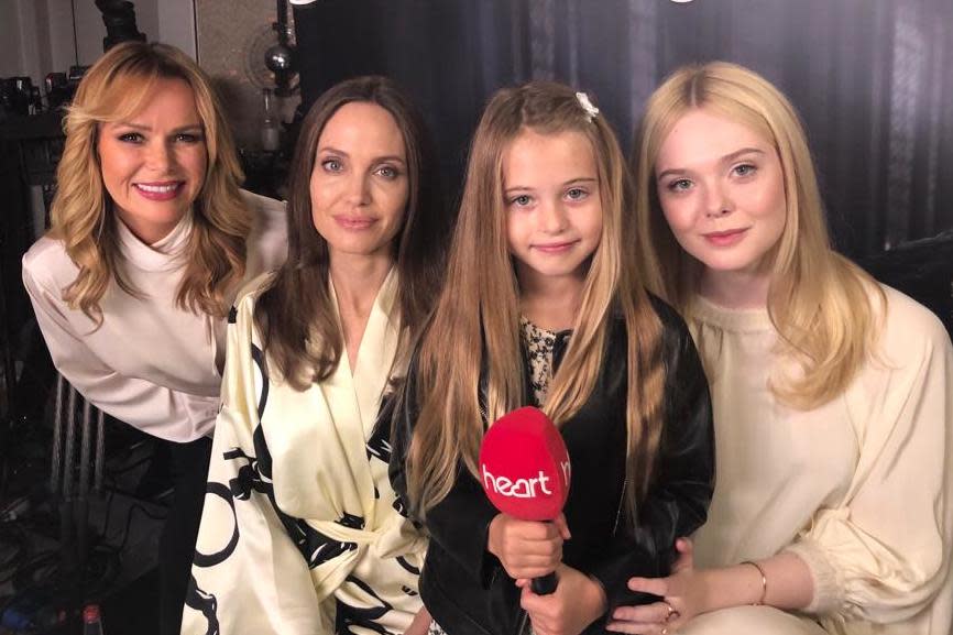 Amanda Holden with Angelina Jolie, daughter Hollie and Elle Fanning: Heart Radio