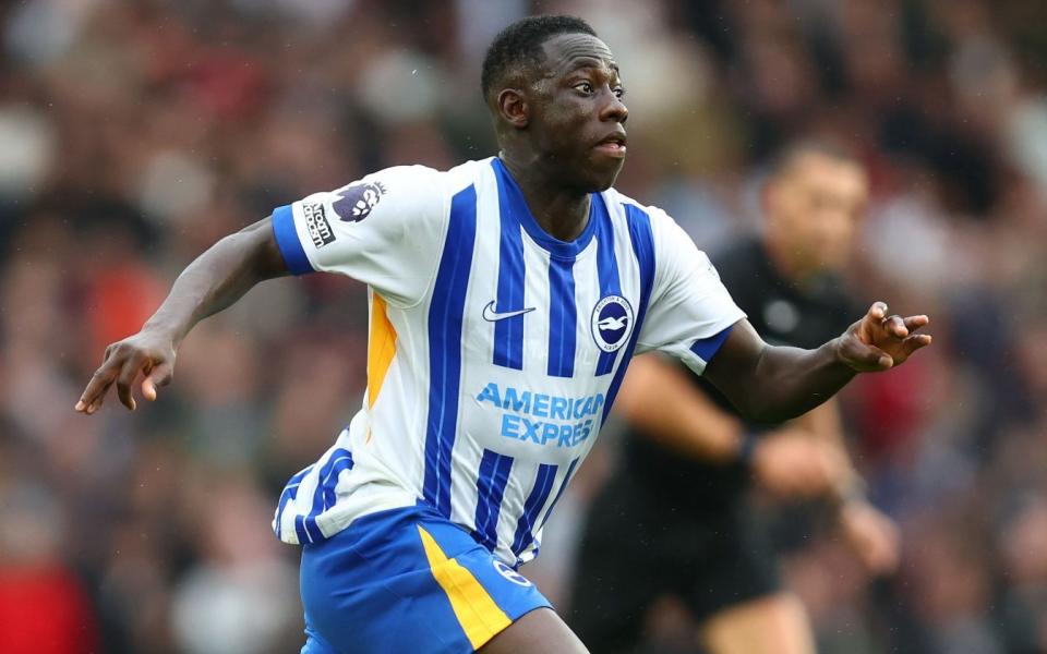 Brighton's Yankuba Minteh in action during his side's 2-1 win over Manchester United FC at Amex Stadium, August 24, 2024