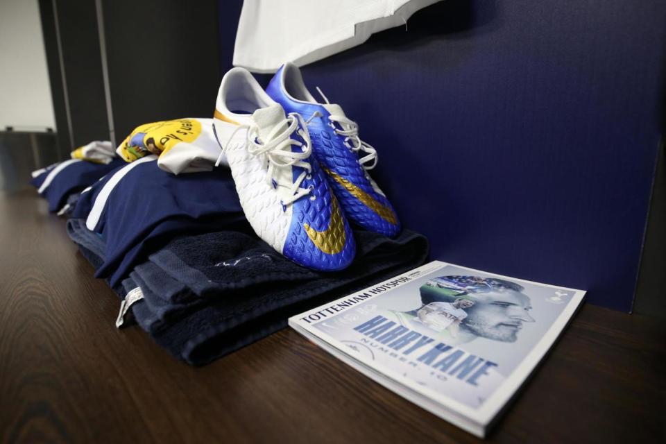 Flash boots: Kane will wear special footwear against Arsenal to mark his personal milestone (Tottenham Hotspur FC via Getty Images)