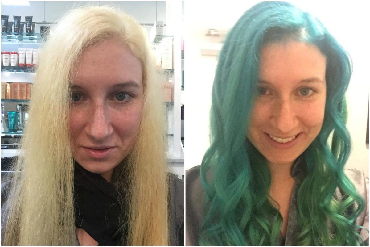 Tips for Successfully Dyeing Blue Over Orange Bleached Hair - wide 7