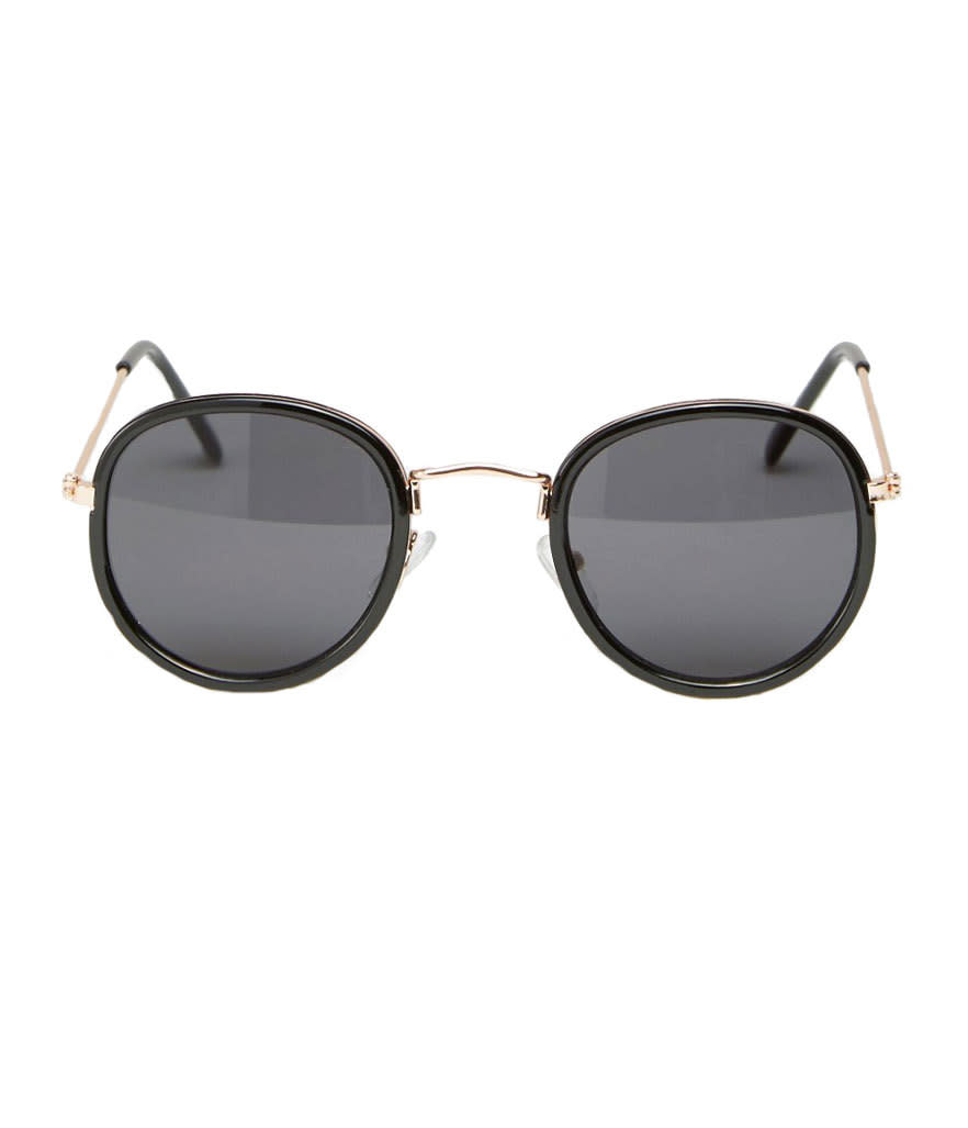 <p>Round sunglasses, $26, <a href="http://www.asos.com/jeepers-peepers/jeepers-peepers-round-sunglasses/prod/pgeproduct.aspx?iid=6652360&clr=Black&SearchQuery=round+sunglasses&pgesize=36&pge=0&totalstyles=622&gridsize=3&gridrow=8&gridcolumn=2" rel="nofollow noopener" target="_blank" data-ylk="slk:asos.com;elm:context_link;itc:0;sec:content-canvas" class="link ">asos.com</a></p>