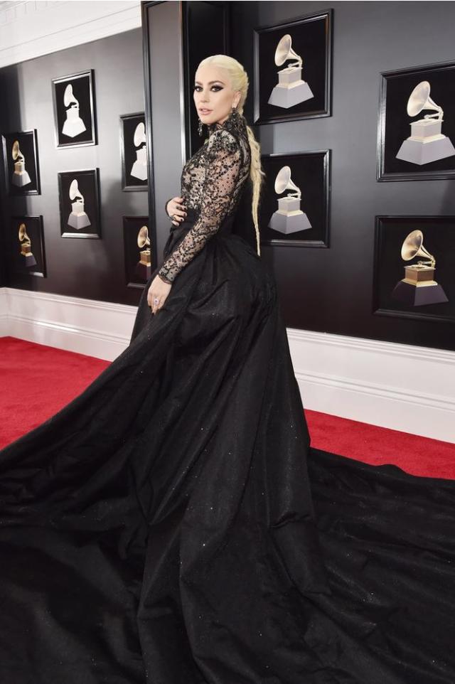 Lady Gaga Was Khaleesi of the Grammys in a Sheer Dress with a Dramatic Train