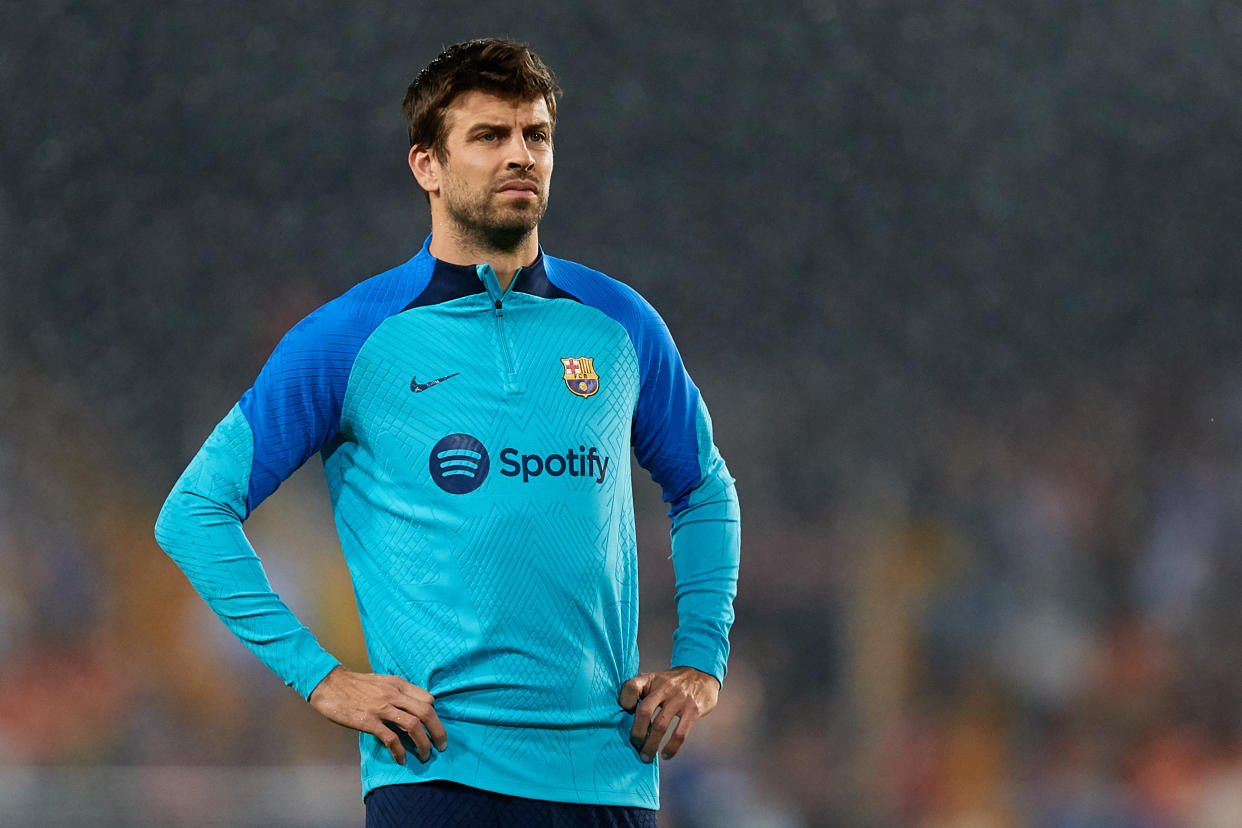 Gerard Pique during a match between Valencia CF and FC Barcelona, in Valencia, Spain, on Oct. 29, 2022. (David Aliaga / NurPhoto via Getty Images file )