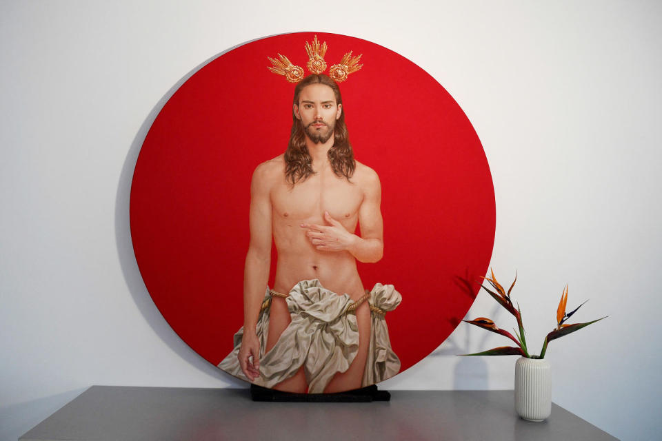 A painting of Christ by Spanish artist Salustiano Garcia. (Cristina Quicler / AFP - Getty Images)