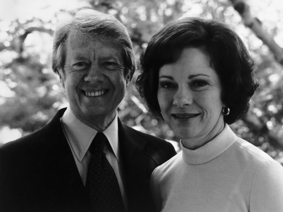 Jimmy Carter and wife, Rosalynn, in 1977.