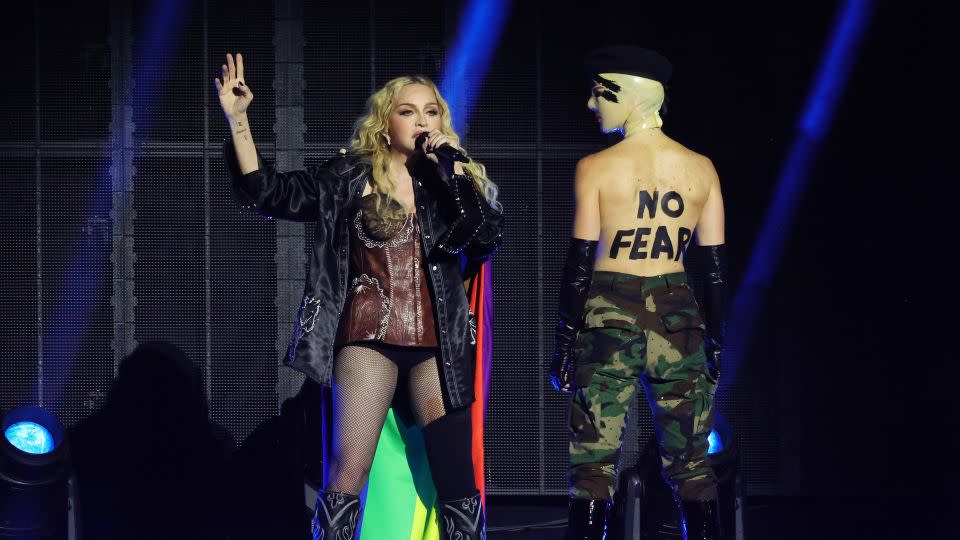 Madonna's "Celebration Tour," which features four decades of her hits, started last October in London and is her most radical concert statement in support of the LGBTQ community since her paradigm-shifting “Blond Ambition Tour” in 1990. - Kevin Mazur/WireImage for Live Nation/Getty Images