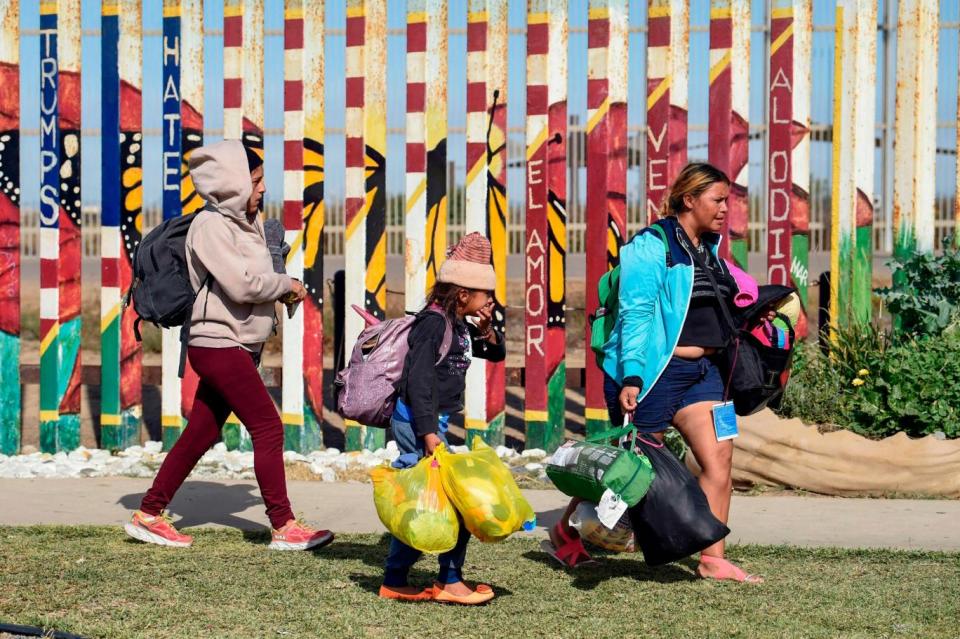 Migrants such as these Hondurans are moving towards the US border in hope of a better life (AFP/Getty Images)