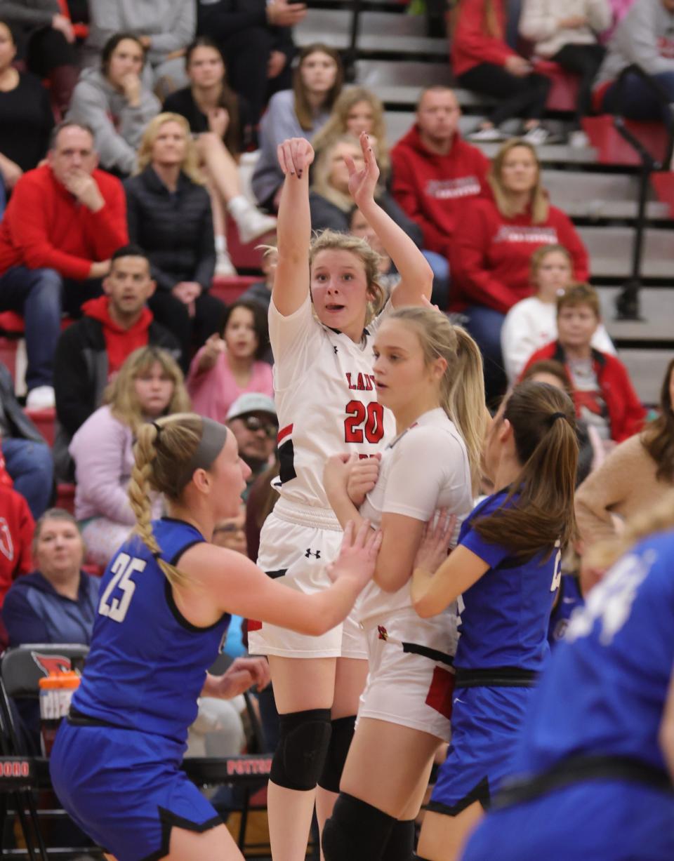 Pottsboro's Aly Malone scored 16 points as the Lady Cardinals beat Gunter to tie the Lady Tigers atop the 11-3A standings.