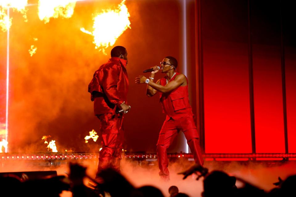King Combs and Diddy perform onstage during the 2023 MTV Video Music Awards at Prudential Center on September 12, 2023 in Newark, New Jersey.