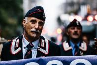 <p>People march on Fifth Avenue during the 73rd Annual Columbus Day Parade in New York, Oct. 9, 2017, celebrating the anniversary of Christopher Columbus’s arrival in the Americas in 1492. (Photo: Alba Vigaray/EPA-EFE/REX/Shutterstock) </p>