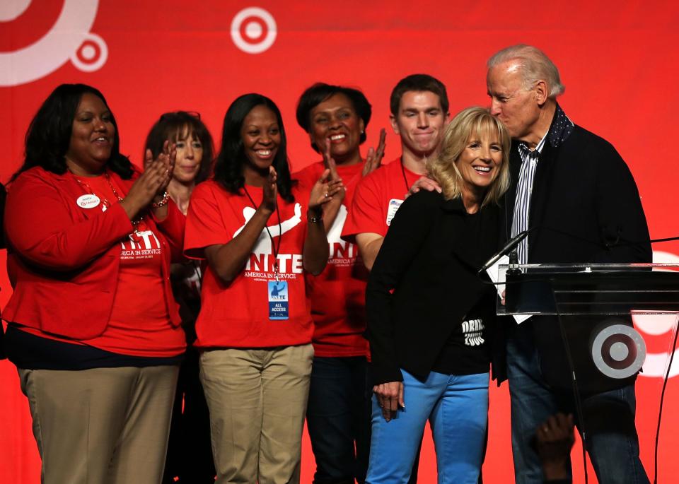 Joe and Jill Biden observe the National Day of Service in 2013.