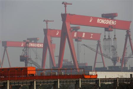 A view shows the Rongsheng Heavy Industries shipyard in Nantong, Jiangsu province, in this December 4, 2013 file photo. REUTERS/Aly Song/Files