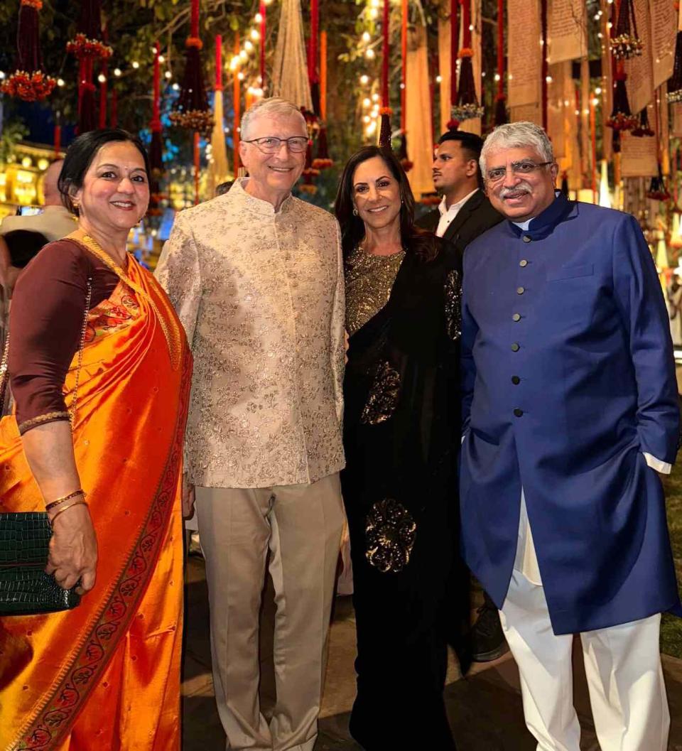 <p>Bill Gates/Instagram</p> Bill Gates and Paula Hurd at Anant Ambani