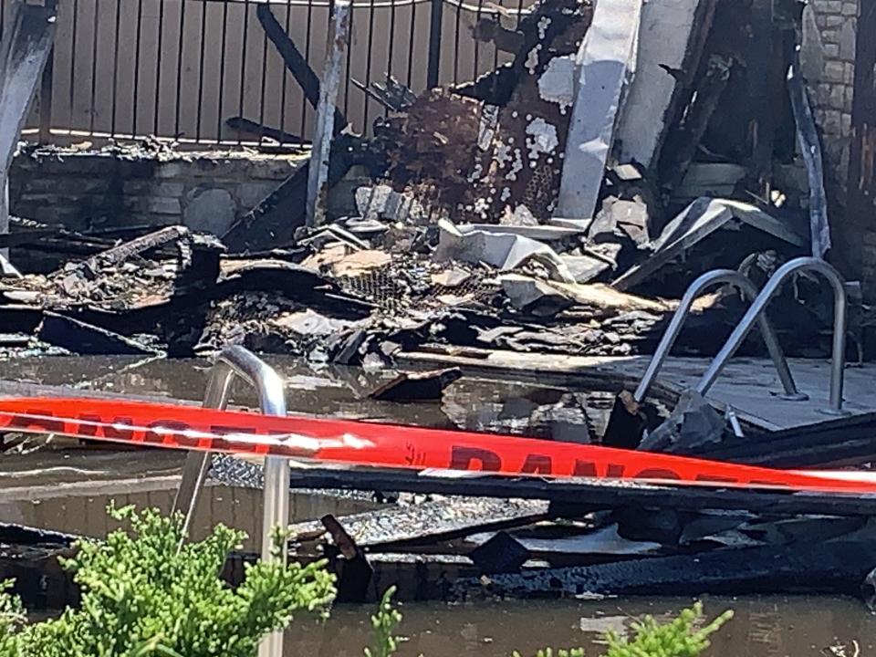 The aftermath of the overnight fire at the Super 8 Motel in Vandalia