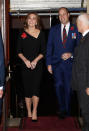 <p>The Duchess wore a Roland Mouret dress for the Royal British Legion Festival of Remembrance at the Royal Albert Hall on November 10. She accessorised the all-black ensemble with a brooch from the Queen’s collection and Jimmy Choo shoes. <em>[Photo: Getty]</em> </p>